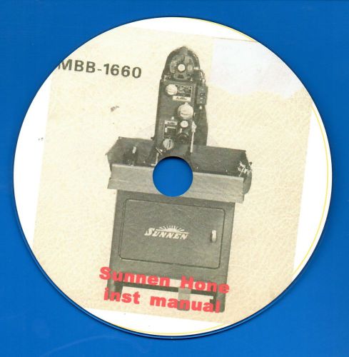 Sunnen MBB 1660 Hone instruction manual &amp; honing components selector CD-ROM 1957
