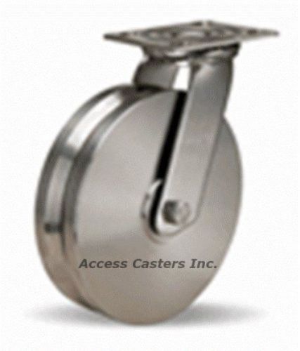 S-STA-8SVB 8&#034; Hamilton Stainless Steel V-Groove Swivel Caster, 800 lbs Capacity
