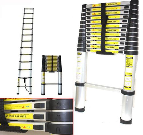 12.5 ft telescopic aluminum extension ladder max 300lbs inspection ladder for sale