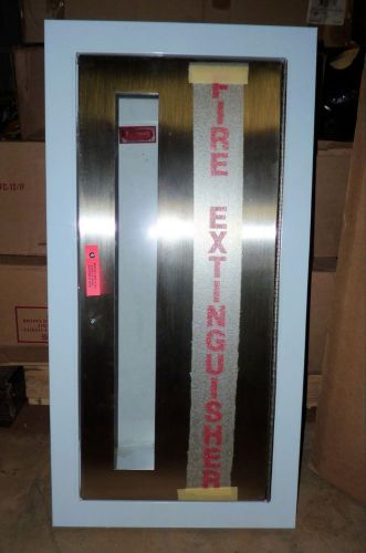New larsens recessed fire extinguisher cabinet for 20 lbs stainless door for sale