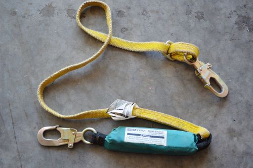 Msa lanyard with integral brake shock energy absorber body harness 501222 for sale