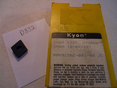9 new kennametal cnga 433t cermet inserts. grade: ky2000.  {d832} for sale