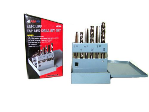 Professional 18pc unc tap and hss  drill bit set  ate for sale