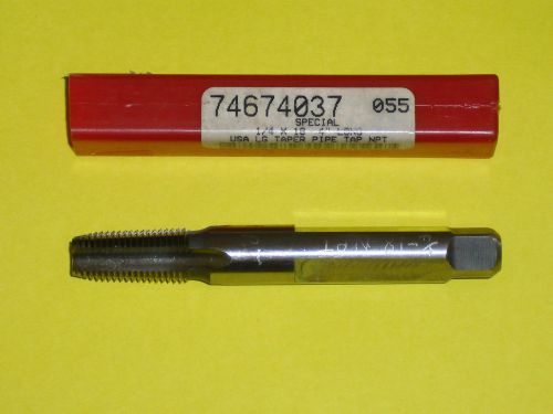 1/4 - 18 NPT Pipe Tap HSS 9/16&#034; Shank with 3 Flats Overall Length 4&#034;