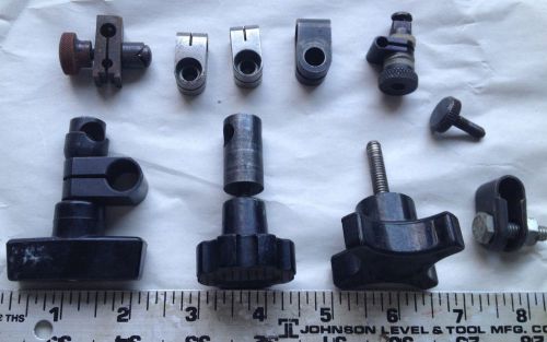 MACHINIST LATHE TOOLS NICE LOT OF DIAL INDICATOR PARTS &amp; CLAMP