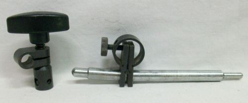 2 indicator holders for metalworking inspection (1-knob clamp, 1 with arm) exl for sale