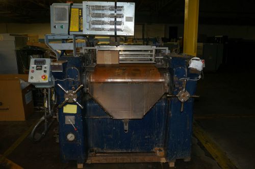 LEHMANN MILLS THREE ROLL MILL WITH 32&#034; ROLLERS, 13&#034; DIAMETER, WATER COOLED