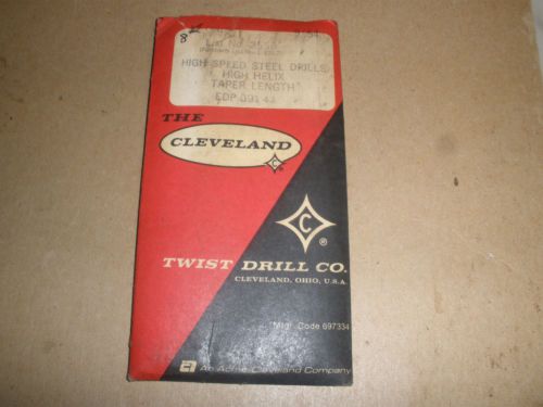 Cleveland Twist 9/64&#034; High helix HSS taper length drill (8) total USA made NOS