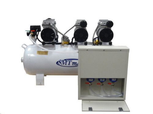 New 2.25hp noiseless &amp; oil free dental air compressor with cabinet dryers for sale