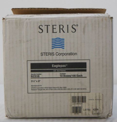 Steris Eaglepac NZ038 3-1/2&#034; x 8&#034; (9cm x 20.3 cm) Self Seal Pouches 1000 pouches