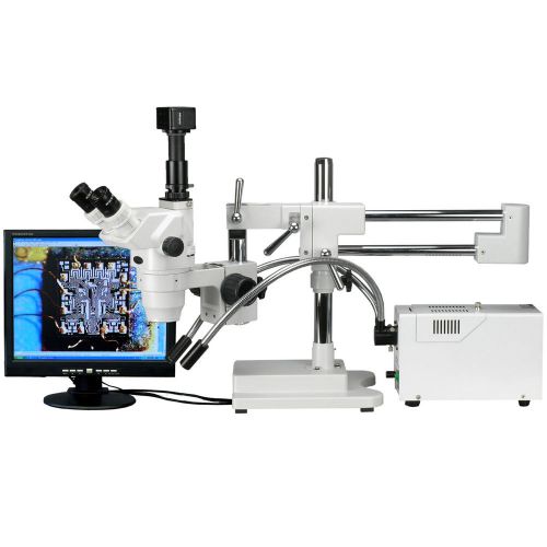 2x-225x trinocular stereo zoom microscope + 3mp digital camera for sale