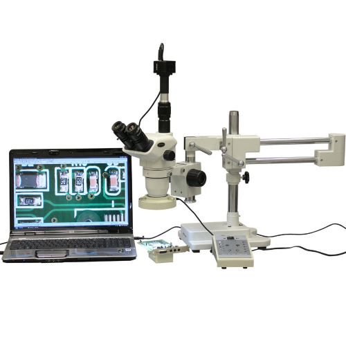 2x-225x boom stand stereo microscope w 8-zone 80-led light + 5mp digital camera for sale