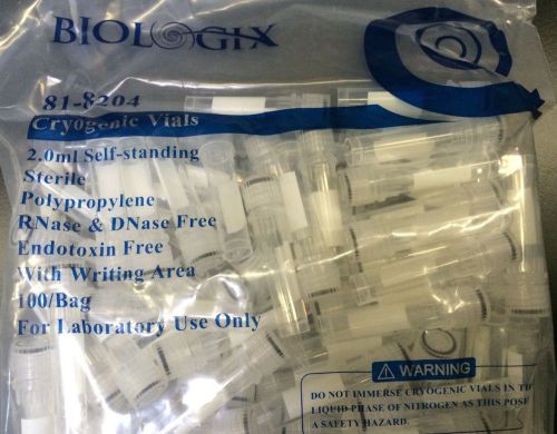 Nib sterile biologix 2.0ml cryogenic vial self-standing polypropylene for sale