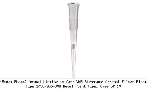 VWR Signature Aerosol Filter Pipet Tips 1056-960-306 Bevel Point Tips, Case of