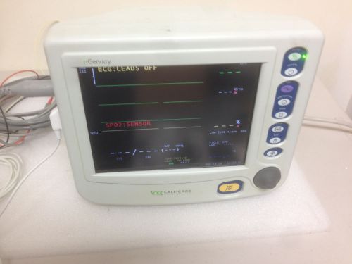 Criticare 8100ep ngenuity patient monitor printer ecg spo2 nibp with cables! for sale