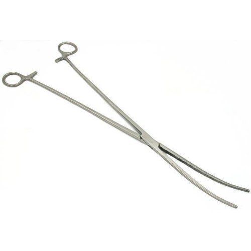 Set of 2 Pairs 12&#034; Curved Hemostat Forceps Locking Clamps - Stainless Steel