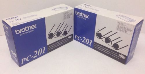 Brother PC-201  Black Print Cartridges Pack LOT Of 2