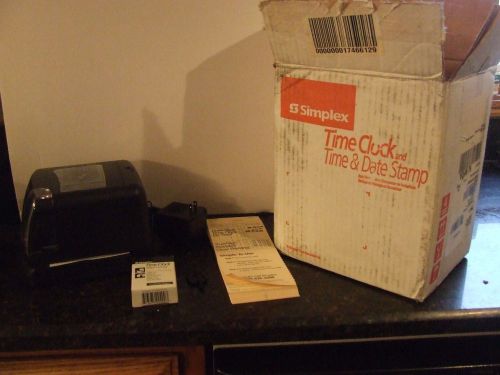 SIMPLEX 100- Employee Time Clock  and / or Time Stamp Black New w/ Box