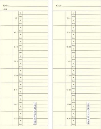 Time card semi-monthly double sided timecard c-2538 box of 1000 for sale