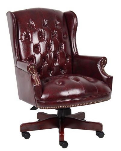B800 BOSS BURGUNDY WINGBACK TRADITIONAL EXECUTIVE OFFICE CHAIR