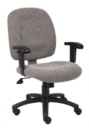 B495 BOSS SMOKE FABRIC COMPUTER/OFFICE TASK CHAIR WITH ADJUSTABLE ARMS