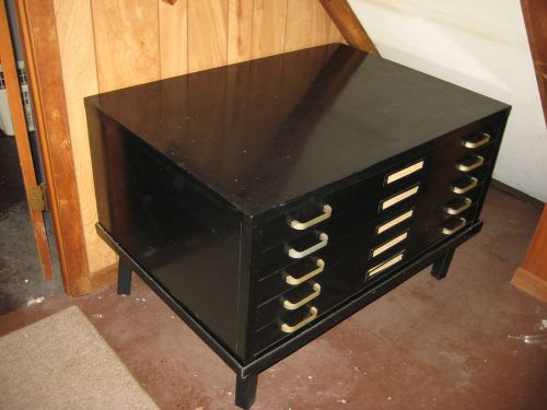 SAFCO BLACK 5 DRAWER BLUEPRINT FILE CABINET 41X29X18 WITH 9&#034; BASE LOCAL PICKUP
