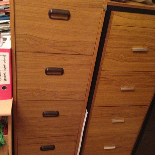 4 Draw Wooden Filing Cabinet