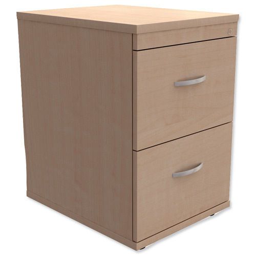Office Wooden Filing Cabinet 2 Drawer W480xD600xH720mm Maple A4 Foolscap - MEZ