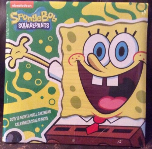 Spongebob Sponge Bob SquarePants 2015 12 Month Wall Calendar 10X10 NEW Sealed