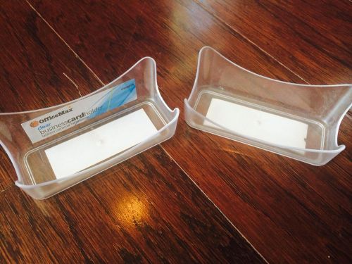 OfficeMax Clear Acrylic Business Card Holders Stand X 2 - NEW