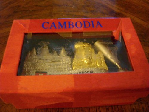 Kingdom of Cambodia Business Car Pen Holder Office Desk With Original Box