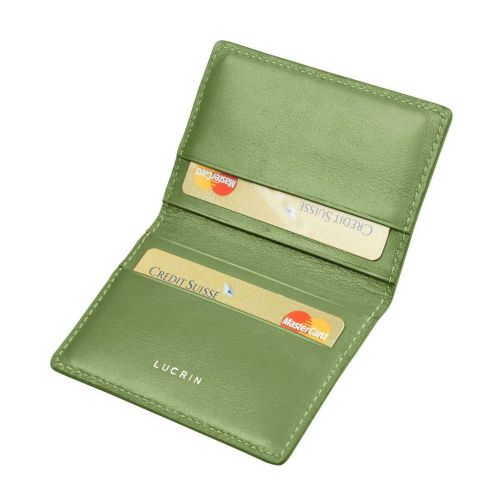 LUCRIN - Credit and business Card case - Smooth Cow Leather - Light green