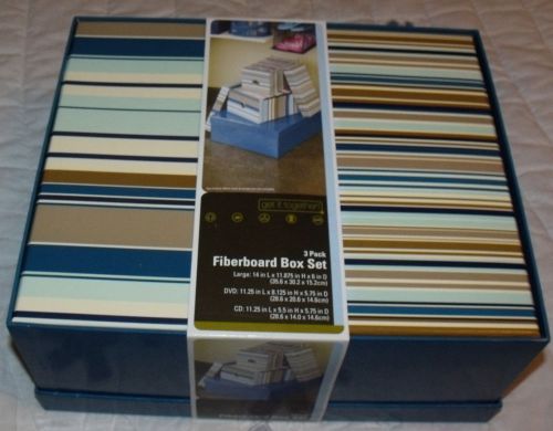 Fiberboard 3 boxes Index Card Storage Box Set of 3 NEW