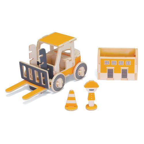 Play-Deco Work Vehicles: Fork Lift Memo Holder and Pen Stand