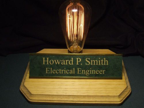 Executive nameplate holder with bulb