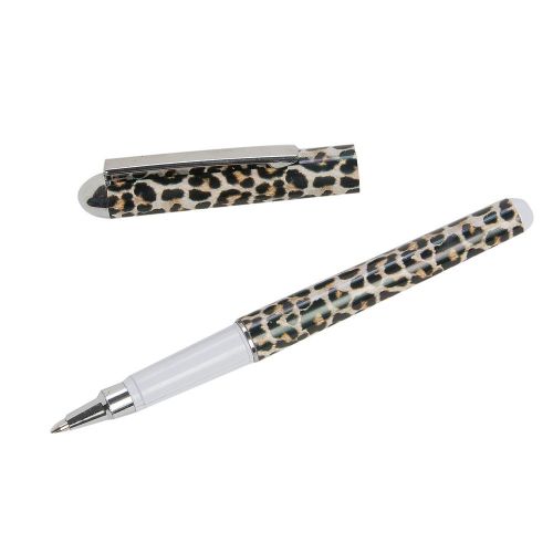 Womens Acrylic Leopard Safari Animal Print Class Work Office Ball Point Ink Pen