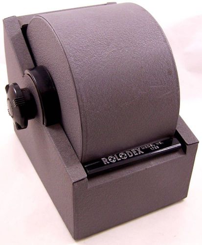 Vintage Rolodex Model No. 1753 Grey Metal Covered Rotary File