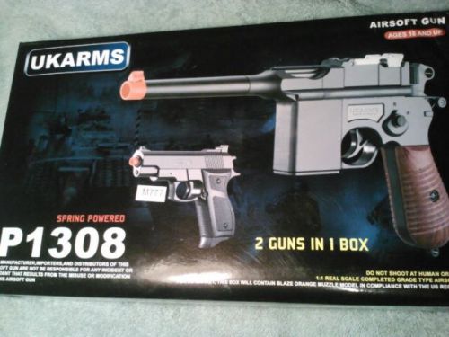 2 New Air Soft Long Hand Gun AirSoft Pistol comes w/FREE 6mm BBs