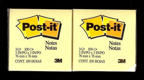 NIP Office Depot 3M Post-it Notes Original~12 Pack 100 Sheet~Light Yellow~3 x 3