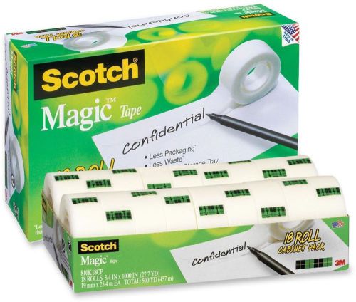 Magic Tape 3/4 X 1000 Boxed Rolls Magic Office Tape 810k18cp