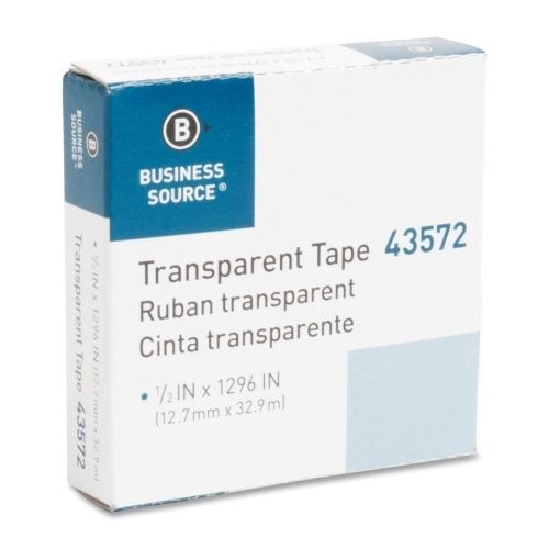 LOT OF 6 Business Source All-purpose Glossy Transparent Tape - 0.5&#034;Wx36yd L