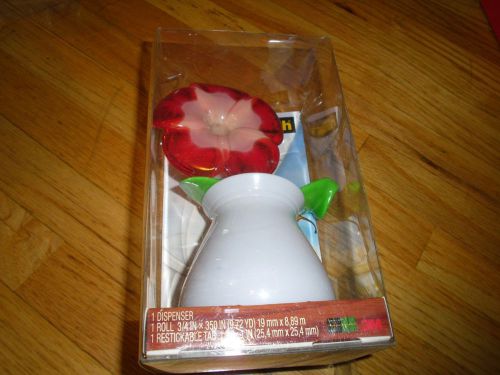 New Scotch Flower/vase Magic Tape Dispenser - Holds Total 1 Tape[s] - (c37flower