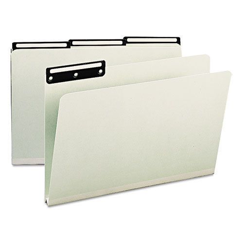 One inch expansion metal tab folder, 1/3 top tab, legal, gray green, 25/box for sale