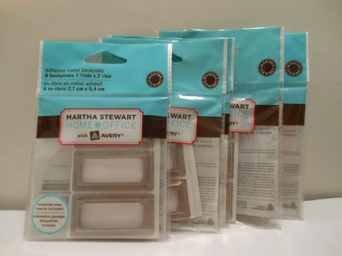MARTHA STEWART Metal Bookplates Silver Lot of 30 Adhesive Frames Home Office NEW
