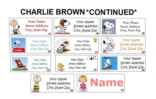 More *CUTE * Charlie Brown Snoopy Return Address Labels &amp; Name Stickers