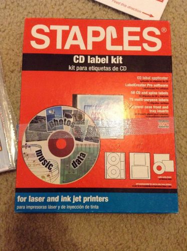 Staples CD Label Kit For Laser and Inkjet Printers. Partially Used