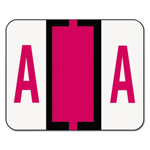 A-Z Color-Coded Bar-Style End Tab Labels, Letter A, Red, 500/Roll