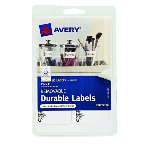 Avery Removable Durable Labels, 1 x 1.75-Inches, Pack of 50 (40160)