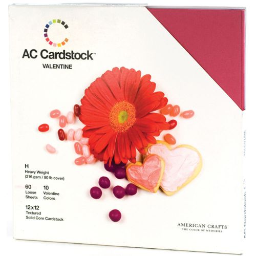 American Crafts Seasonal Cardstock Pack 12-in x 12-in 60/Pkg Valentine