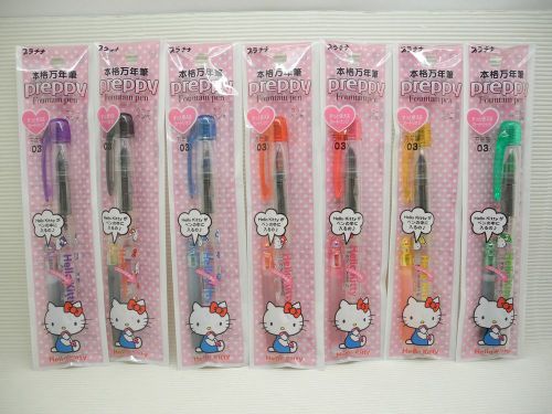 10pcs Platinum Hello Kitty Preppy Stainless 0.3mm Fountain Pen w/cap Black(Japan